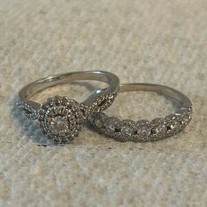 Engagement Set, size 7.5. 14 karat.